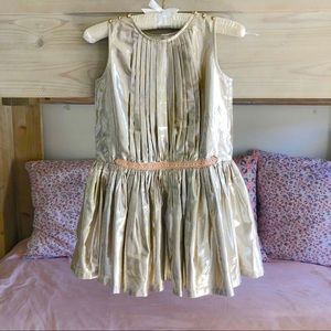 Girls Velveteen size 10 Gold dress